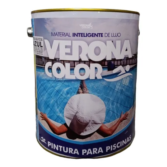 Verona Pintura Caucho Clorado Para Piscinas  Azul Y Blanco