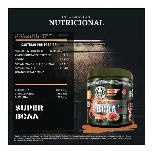 Aminoacidos Super Bcaa 5000 Killer 25 Serv 250g Recuperacion