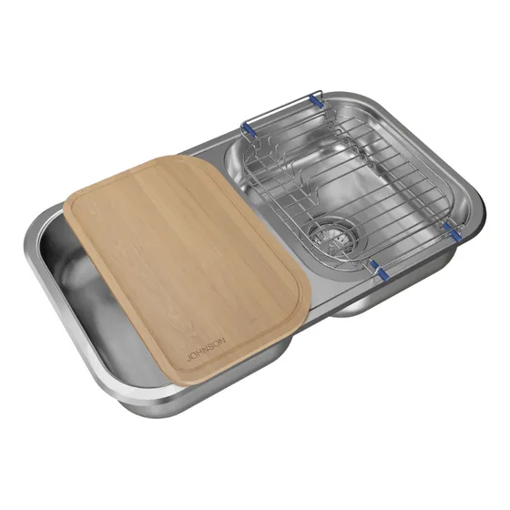 Combo Pileta Bacha Doble Cocina Johnson C28 Esac E4 Ta34