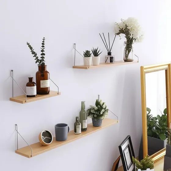 Estantes Flotantes De Pared Para Dormitorio Cocina Baño 4pcs Eshopangie