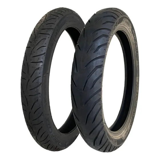 Par Pneu Super City 2.50-17 + 2.75-17 Com Câmara