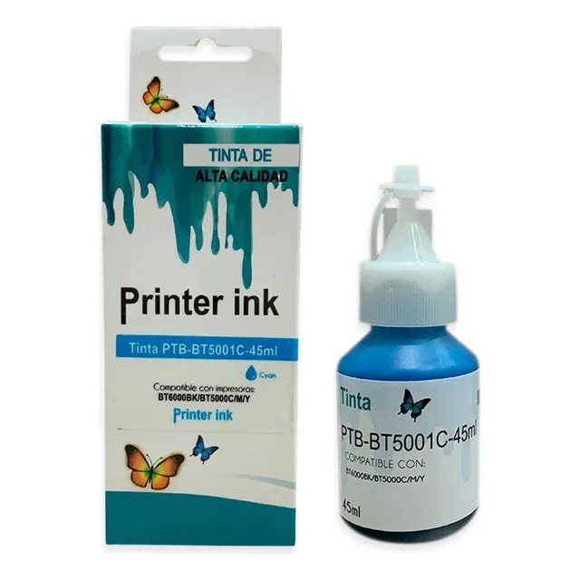 Bote De Tinta Cian  Bt5001 Compatible Con T300 T500w Bt5001c