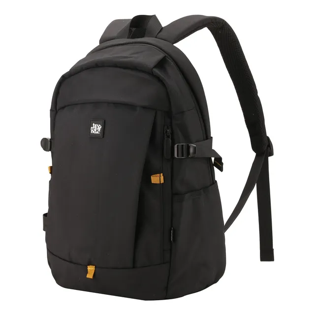Mochila Reforzada Norge Color Negro Diseño De La Tela Liso