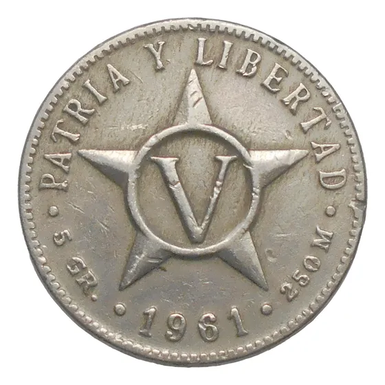 Repúbica De Cuba 5 Centavos 1961 - Km#11.3