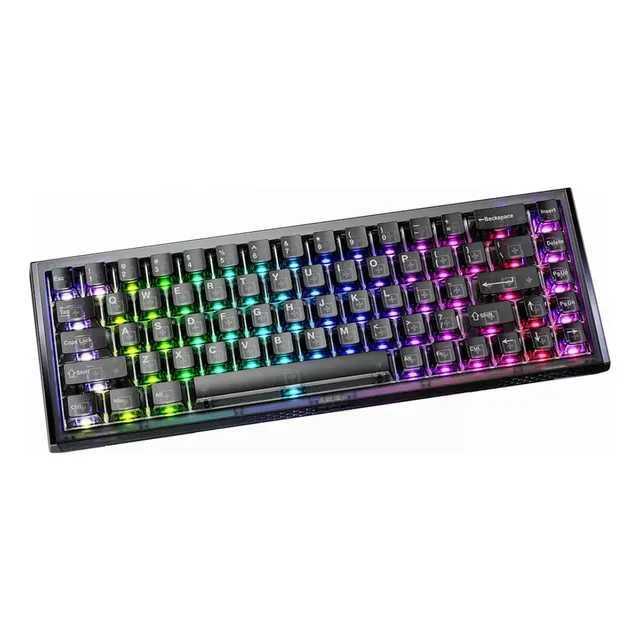 Teclado Gamer Magnético 8000hz Rapid Trigger 0,01mm Hot Swap Switch Ice Blade Cool68 Led Rgb Dareu Ice Black
