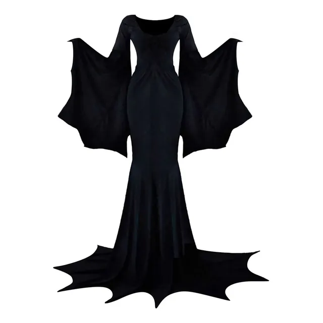 Disfraz De Murciélago Morticia Adams Para Mujer, Vestido De