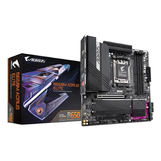 Placa Mãe Gigabyte B650m Aorus Elite Amd Am5 Matx Ddr5 Cor Preto