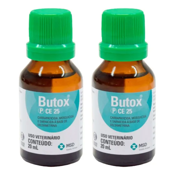 Kit 2 Butox 20ml Anti Pulgas Carrapatos Mosquitos Baratas Cor Verde