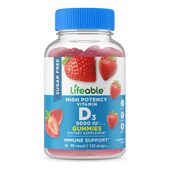 Lifeable Vitamina D 5000 Ui Gomitas Sin Azúcar 90 Unidades