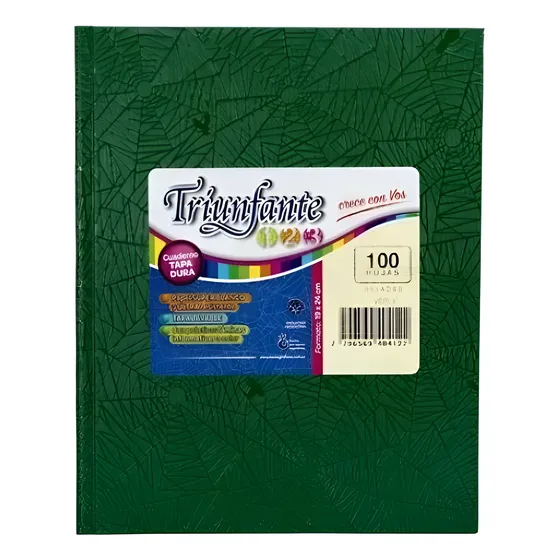 Cuaderno Triunfante Abc 123 19x24 100 Hojas Rayado Delmy