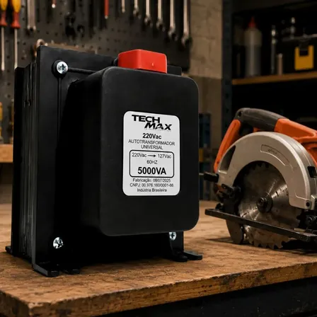 Auto Transformador 5000VA Bivolt 2000W Techmax para Eletrodomésticos e ar condicionado até 12000 btus