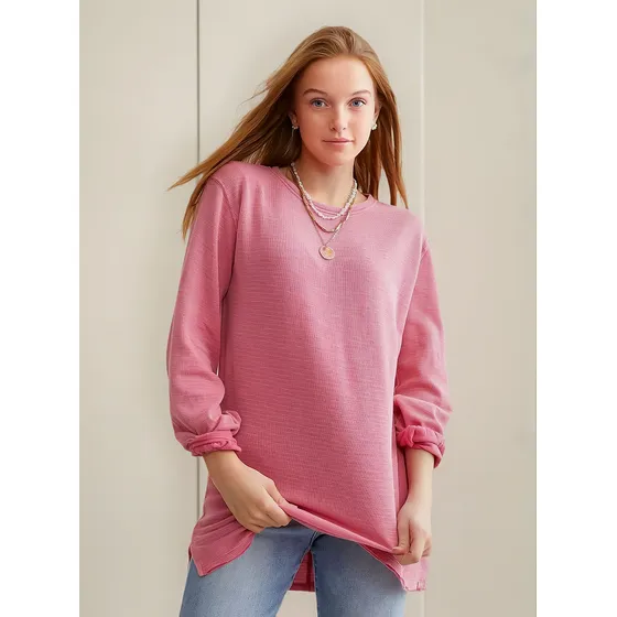 Blusa Sweater Manga Larga Costura Inversa Importado India