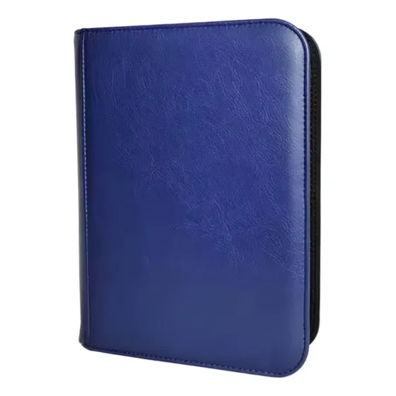 Tcg: Carpeta Binder Cuero Azul 4 Bolsillos