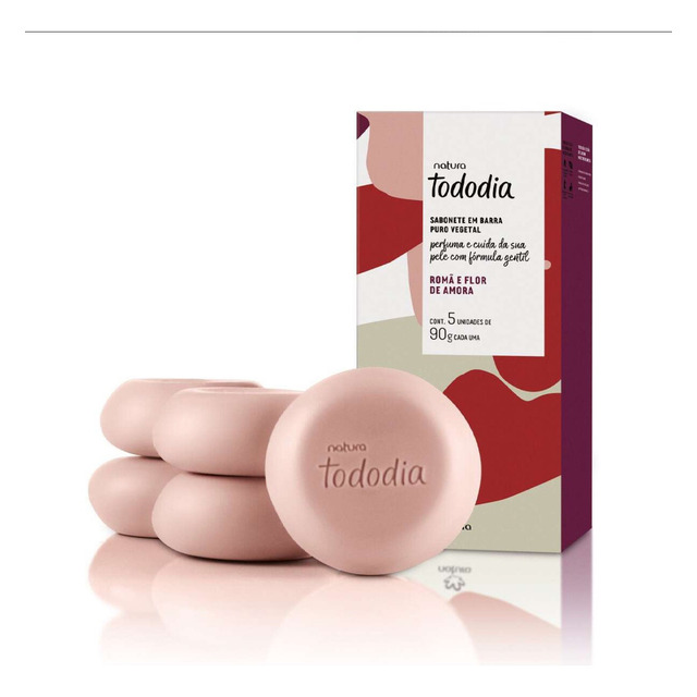 Sabonete Barra Natura Tododia Romã E Flor De Amora 5 Unidades De 90g Cada