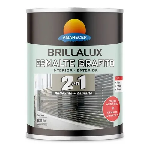 Esmalte Grafito Brillalux (2 En 1) 0,85 L  | Amanecer Color Gris claro