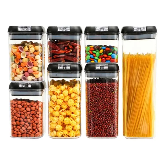 Organizador Frasco Hermético Cocina X7 Negro O Blanco Tupper