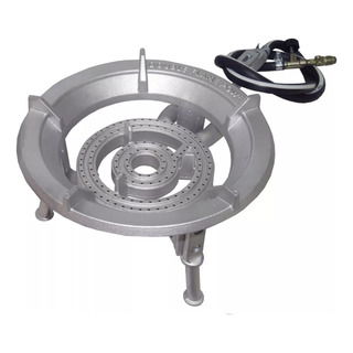 Fogareiro Alumínio Alta Pressão Dupla Chama C/ Tripé 15cm Fogareiro Alumínio Alta Pressão Dupla Chama C/ Tripé 15cm
