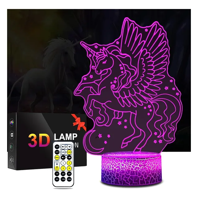 Regalo Unicornio Luz Nocturna Para Niño 1 12 Año Niña Led 3d