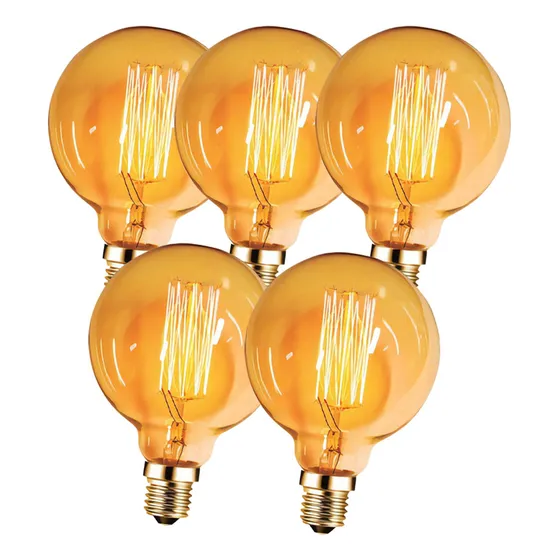 Lampara Vintage Globo G95 Carbono 25w Luz Calida Tbcin X5