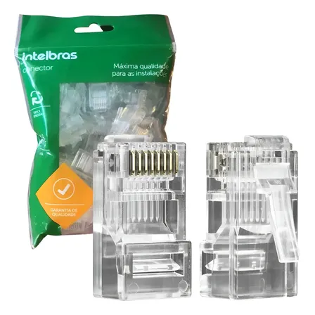 Conector Rj45 Cat6 50un Conex 1000 Alta Qualidade Intelbras