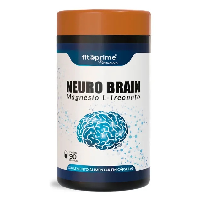 Magnésio L-treonato Puro Neuro Brain 90cps Fitoprime Sabor Neutro