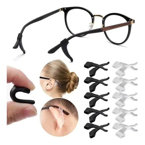 10 Pares Ganchinhos Travinhas P/ Perninha Oculos - Silicone