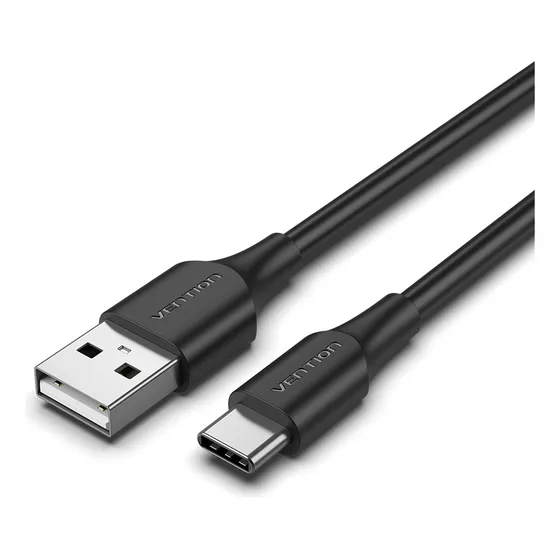 Cable Usb Vention - Usb A Usb C - Carga Rapida 3a - 3 Metros - 480 Mbps - Color Negro - Pvc - Cargador Y Datos - Para Pc / Notebook / Macbook / Celular / Tablet / Auriculares - Cthbi