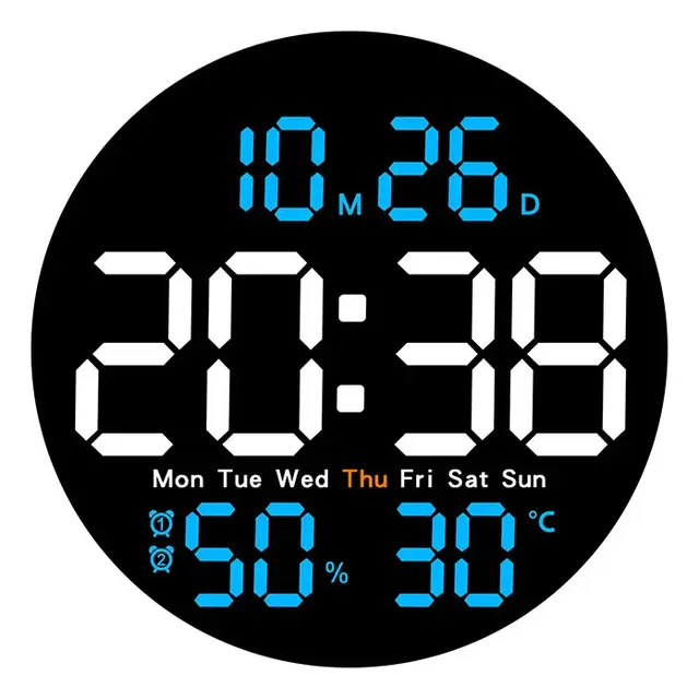 Reloj Pared Led Digital Moderno Control Remoto