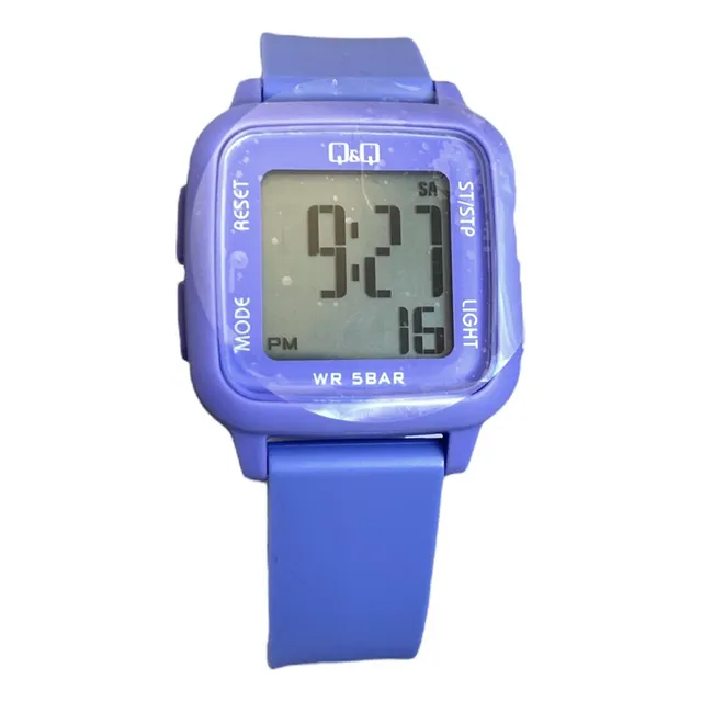 Reloj Q&q Digital Alarma Cronometro  Silicona Violeta