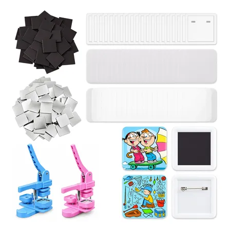 Pins E Botões Kit Com 100 Ímãs De Geladeira Quadrado 5x5cm Branco Ímãs Publicitários