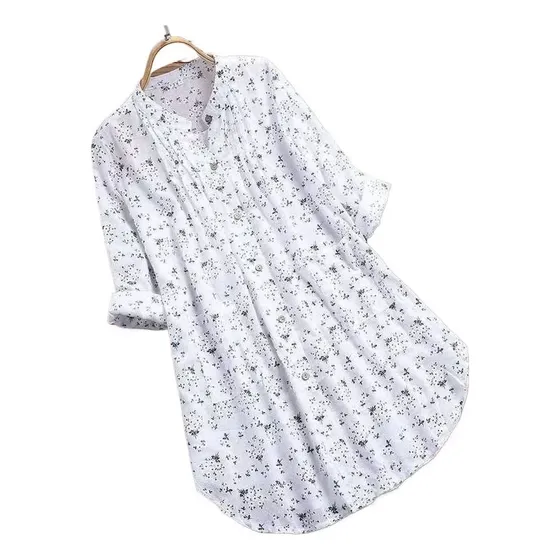 Bluson With Pescador De Dama/camisa Casual Con Floral De Gas