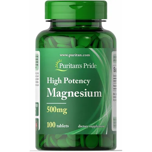 Puritans Pride Magnesio 500mg (100 Tabletas) Hecho En E.u. Sabor Sin Sabor