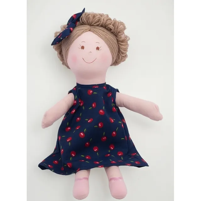 Kit Vestido Infantil Com Boneca De Pano Mais Laço De Cabelo
