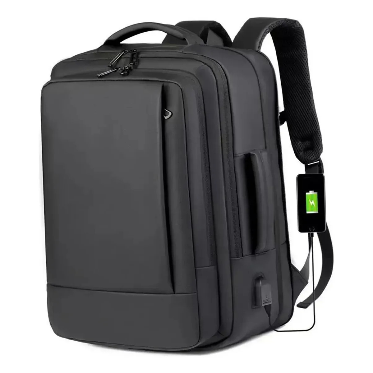 Mochila jiesipote À Prova D'água Reforçada Expansível Cor Preto Mochila jiesipote À Prova D'água Reforçada Expansível Cor Preto