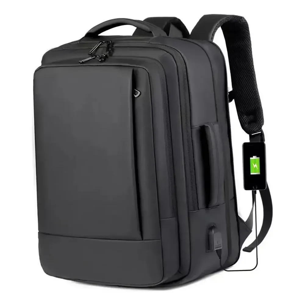 Mochila Jiesipote À Prova D'água Reforçada Expansível Cor Preto