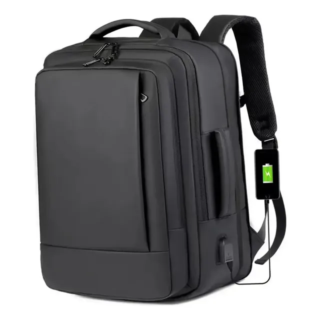 Mochila Jiesipote À Prova D'água Reforçada Expansível Cor Preto