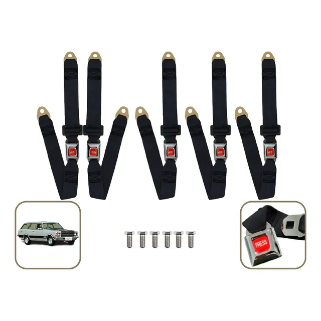 Kit 5 Cinto Segurança Tipo Antigo Caravan Gm Macho E Fêmea