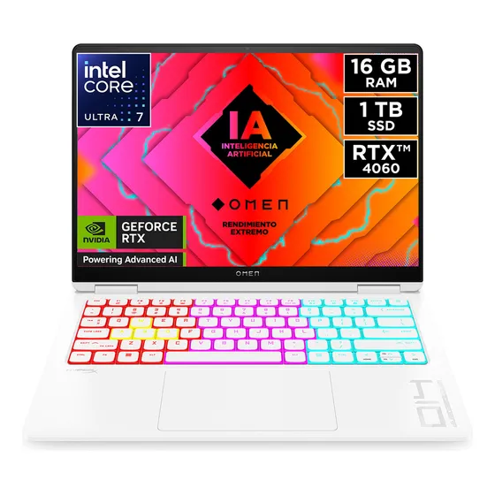 Laptop Gaming OMEN Transcend 14-fb0000la Intel Core Ultra 7 16GB RAM GPU NVIDIA GeForce RTX 4060 1TB SSD 14"