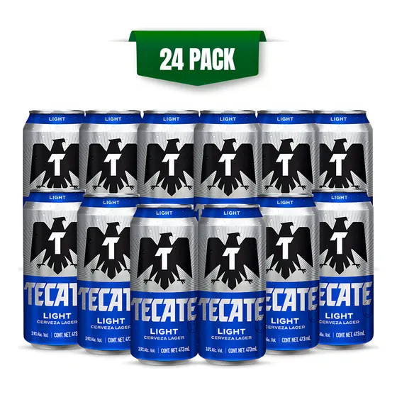 Cerveza Tecate Light 24 Latas De 473 Ml