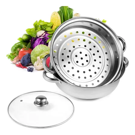 Olla De Acero Inoxidable, Vaporera De Cocina 2 Capas