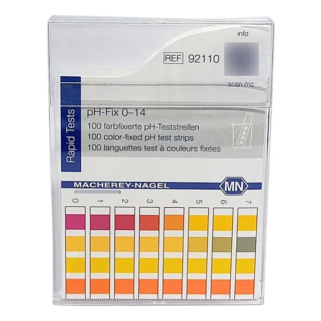Cx C/ 300 Papel Fita De Testes Mn Ph 0-14 Leite Água Sangue 