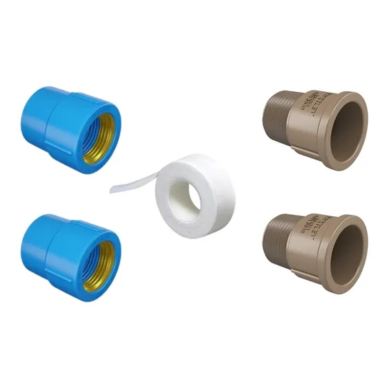 Kit 2 Luva Azul 25x3/4 + 2 Adaptador Registro 3/4 Veda Rosca