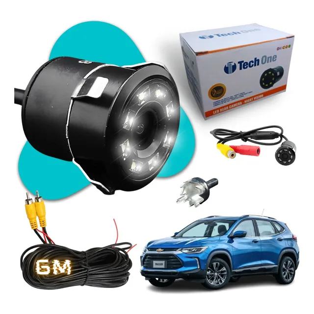 Câmera De Ré Visão Noturna Infra Embutir Tech One Com Led 12