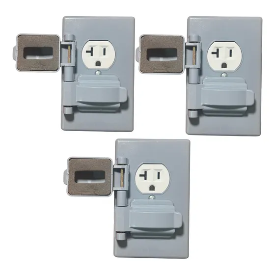 Contacto Doble Duplex 20a Volteck Con Tapa Intemperie 3 Pack