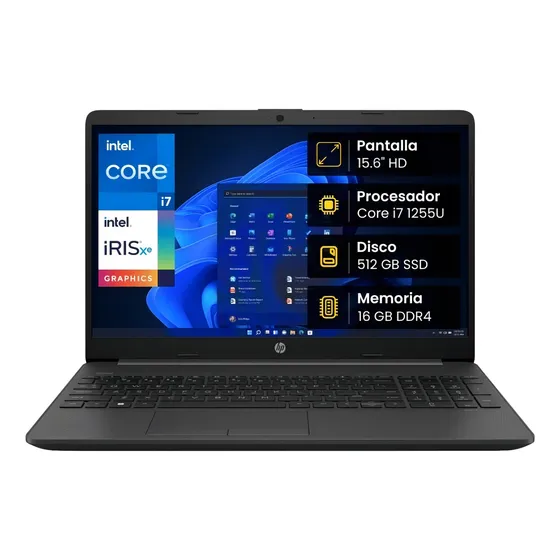 Notebook Hp 250 G9 I7 1255u 16gb 512gb Ssd W11 Pro Español Color Gris Oscuro