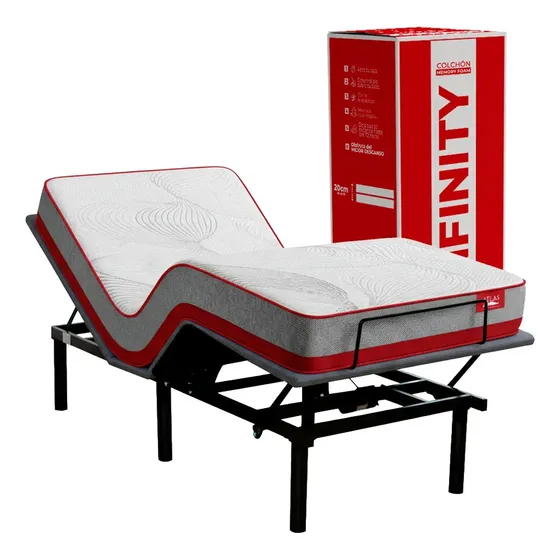 Colchón Queen Size Más Cama Eléctrica Atlas Infinity 20 Cm Blanco