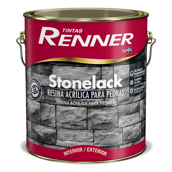 Pintura Barniz Renner Stonelack Piedras Y Ladrillos - 3,6 Lt Brillante