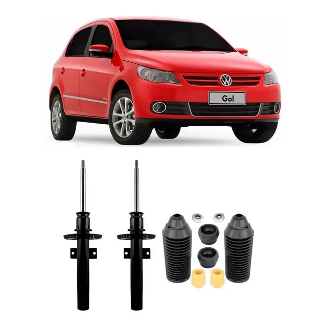 Par Amortecedor + Kit Dianteiro Gol G5 G6 G7