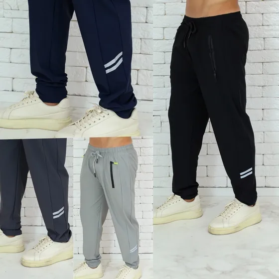 2 Calças Masculina Dry Fit Faixa Reflexiva Alta Elasticidade