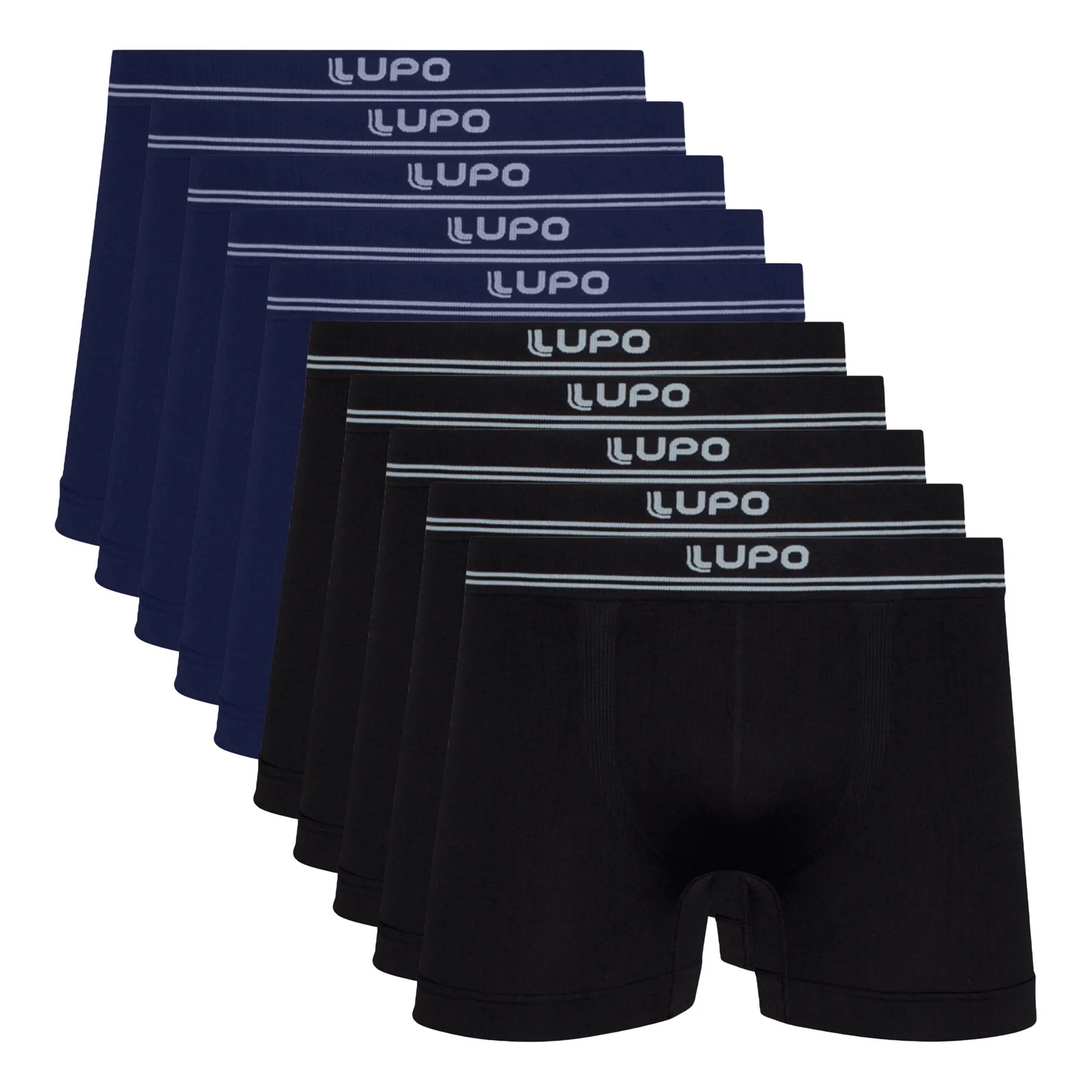 Kit 10 Cuecas Lupo Boxer Poliamida Box Sem Costura Original 5 Azul - 5 Preto Box Confortável Toque Gelado P (38 A 40) Kit 10 Cuecas Lupo Boxer Poliamida Box Sem Costura Original 5 Azul - 5 Preto Box Confortável Toque Gelado P (38 A 40)